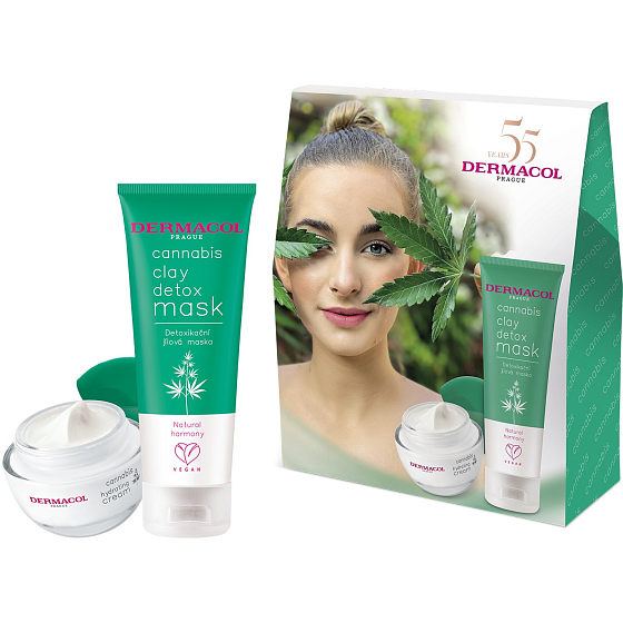 Dermacol Cannabis entgiftende Tonmaske 100 ml + Gesichtscreme 50 ml, Kosmetikset