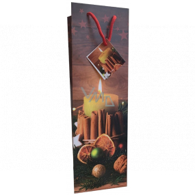 Nekupto Geschenkpapier Tasche für Flasche 33 x 10 x 9 cm Weihnachten mit Kerze und Zimt