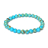 Tyrkenit blau Armband elastisch Naturstein, Perle 6 mm / 16-17 cm, Stein der jungen Menschen, auf der Suche nach einem Lebensziel