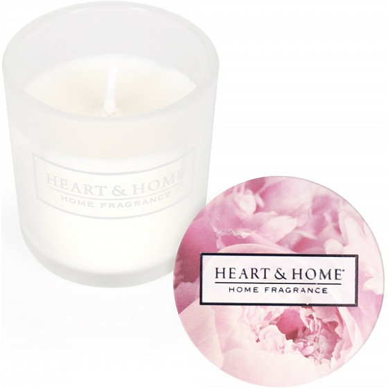 Heart & Home Floral Harmony Soja-Duftvotivkerze im Glas Brenndauer bis zu 15 Stunden 5,8 x 5 cm 45 g