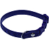 B&F Halsband Kunstleder verstellbar genäht silberne Wellen dunkelblau 1,2 x 20 - 35 cm