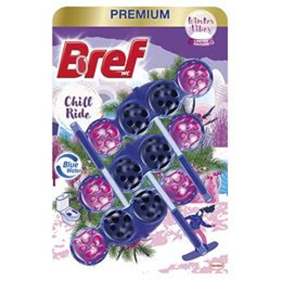 Bref Premium Chill Ride WC-Block für hygienische Sauberkeit und Frische Ihrer Toilette, färbt Wasser, Mega-Pack limitierte Auflage 3 x 50 g