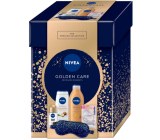 Nivea Golden Care Q10 Firming Bronze Körpermilch 400 ml + Nivea Shea Butter & Botanical Oil Duschgel 250 ml + Nivea Inposible Black & White Antitranspirant Roll-on 50 ml + Labello Hyaluron Rosé Lippenbalsam 5,2 g + Satin Schlafmaske 1 Stück, Kosmetikset