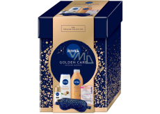 Nivea Golden Care Q10 Firming Bronze Körpermilch 400 ml + Nivea Shea Butter & Botanical Oil Duschgel 250 ml + Nivea Inposible Black & White Antitranspirant Roll-on 50 ml + Labello Hyaluron Rosé Lippenbalsam 5,2 g + Satin Schlafmaske 1 Stück, Kosmetikset