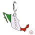 Charm Sterlingsilber 925 Mexiko Flagge - schwingende Karte, Anhänger für Armband Reisen