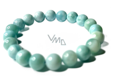 Larimar náramek elastický přírodní kámen, 10 - 11 mm / 16 - 17 cm, klid - mír - vyrovnanost