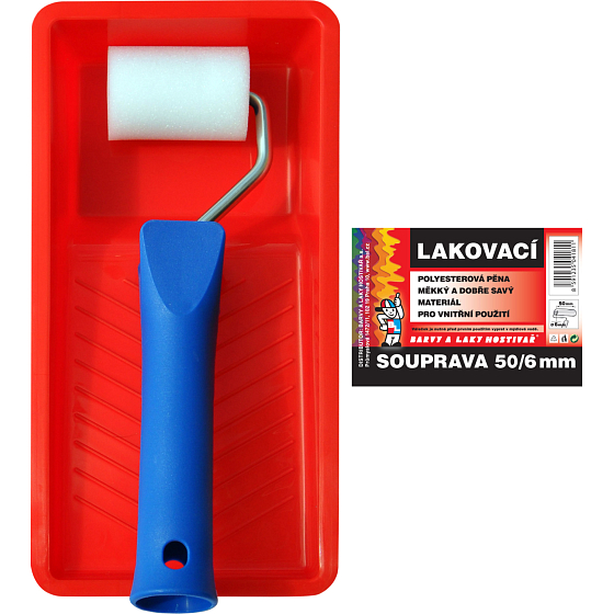 BARVY A LAKY HOSTIVAŘ Moltopren Farbroller mit Halter und Wanne, 50 mm