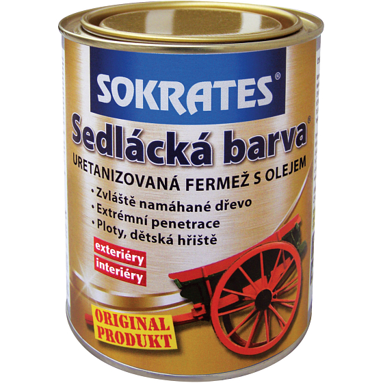 Sokrates Landhausfarbe auf Holz, 0830 ziegelrot, 700 g