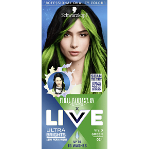 Schwarzkopf Live Ultra Brights semi-permanente Haarfarbe 024 Strahlendes Grün 50ml Schwarzkopf Live Ultra Brights semi-permanente Haarfarbe 024 Strahlendes Grün 50ml