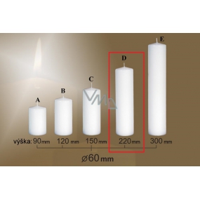 Lima Gastro Kerze weiß Zylinder 60 x 220 mm 1 Stück