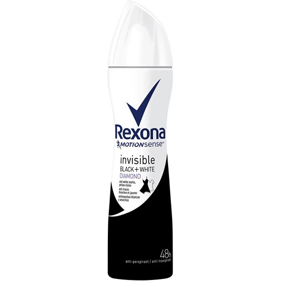 Rexona Invisible Black + White Diamond Antitranspirant Deodorant Spray für Frauen 150 ml