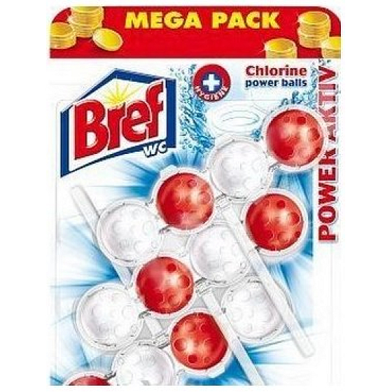 Bref Power Aktiv 4 Formel Chlor WC Block Mega Pack 3x50 g