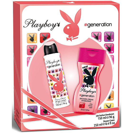 Playboy Generation für ihr Deo-Spray für Frauen 150 ml + Duschgel 250 ml, Geschenkset