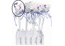 Holzhenne mit Lavendeldekoraussparung ca. 5 cm + Spieße