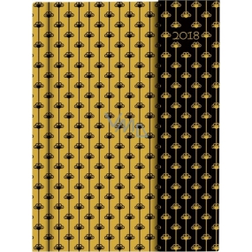 Albi Tagebuch 2018 mit Magnet Blumen auf Gold 13 cm × 18 cm × 1 cm