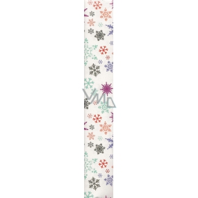 Ditipo Geschenkpapier 70 x 200 cm Weihnachten weiß Farbige Schneeflocken