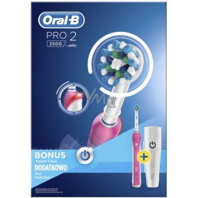 Oral-B Pro 2500 3D Weiße elektrische Zahnbürste + Reiseetui