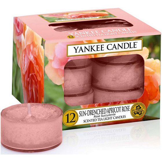 Yankee Candle Sun Drenched Apricot Rose - Sonnendurchflutete Aprikosenrose Duft-Teelichtkerze 12 x 9,8 g