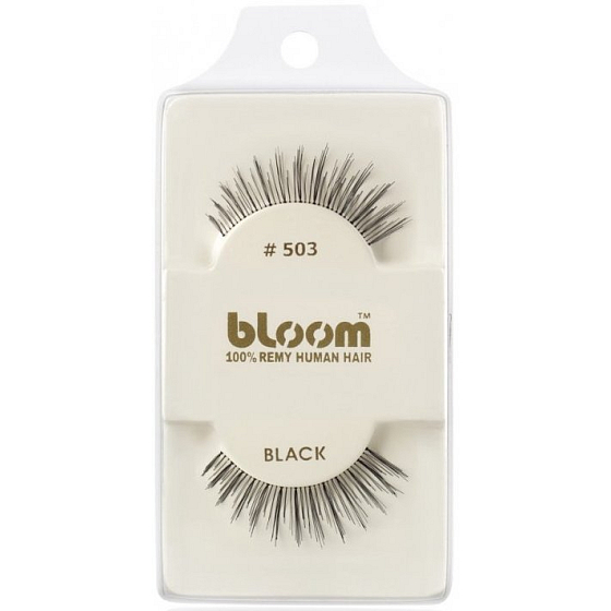 Bloom Natural klebrige Wimpern aus Naturhaar schwarz gekräuselt Nr. 503 1 Paar