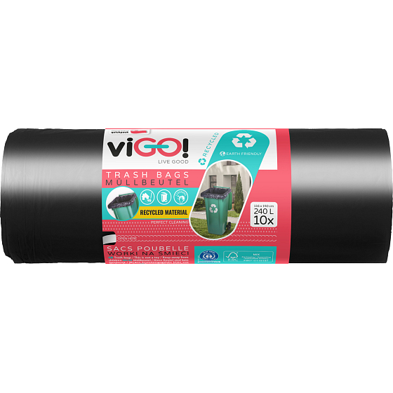 viGO Müllbeutel, 48 µ, 116 × 150 cm, 240 l, 10 Stück