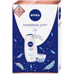Nivea Pampering Soft Creme Duschgel für Frauen 250 ml + Pflege-Pflegecreme 100 ml, Kosmetikset
