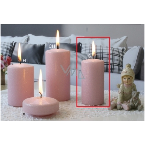 Lima Eis Pastell Kerze rosa Zylinder 50 x 100 mm 1 Stück