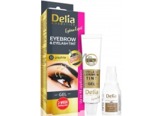 Delia Cosmetics Eyebrow Expert Gelfarbe für Augenbrauen und Wimpern mit Aktivator 1.1. Graphit - grau 2 x 15 ml