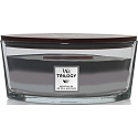 WoodWick Trilogy Mountain Air - Bergluft-Duftkerze mit breitem Holzdocht und Glasschiffchendeckel 453 g