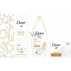 Dove Beauty For All Nourishing Silk Duschgel 250 ml + Cremeöl Marokkanisches Arganöl Toilettenseife 100 g, Kosmetikset