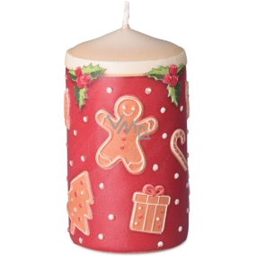 Emocio Lebkuchen Kerze rot Zylinder 60 x 110 mm