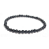 Obsidian Armband elastisch Naturstein, Kugel 4 mm / 16-17 cm, Rettungsstein
