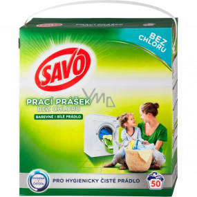 Savo Universal chlorfreies Waschpulver für Bunt- und Weißwäsche 50 Dosen 3,5 kg