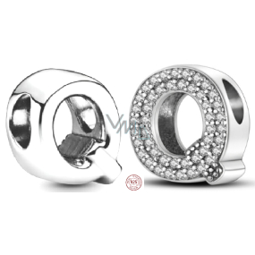 Sterling Silber 925 Alphabet Buchstabe Q, Perle für Armband