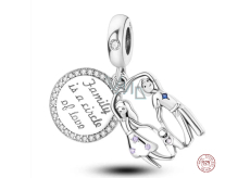 Charm Sterlingsilber 925 Familie ist ein Kreis der Liebe, Anhänger für Armband Familie