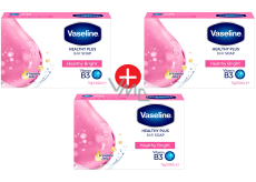 Vaseline Healthy Bright tuhé toaletní mýdlo s vitamínem B3 3 x 75 g