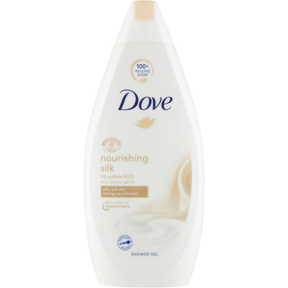 Dove Nourishing Silk Duschgel für lang anhaltende, gepflegte Haut 500 ml