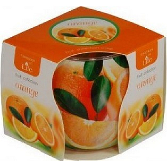 Essenzen des Lebens Orange aromatische Kerze im Glas 100 g