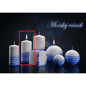 Lima Aromatische Spirale Meeresbrise Kerze weiß - blauer Zylinder 60 x 120 mm 1 Stück