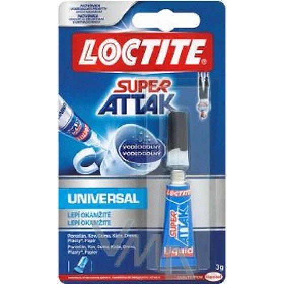 Loctite Super Attak Unviversal wasserdichter Sofortkleber 3 g
