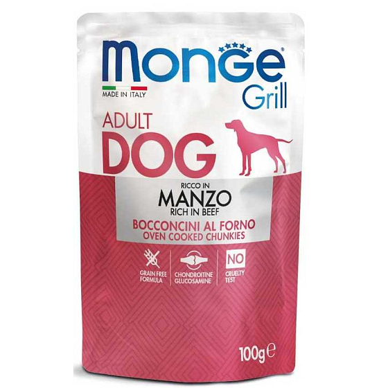 Monge Dog Grill Rindfleisch Tasche 100 g