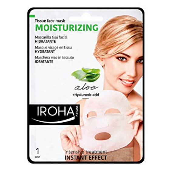 Iroha Feuchtigkeitsspendende Tuchmaske mit Aloe Vera und Hyaluronsäure 23 ml
