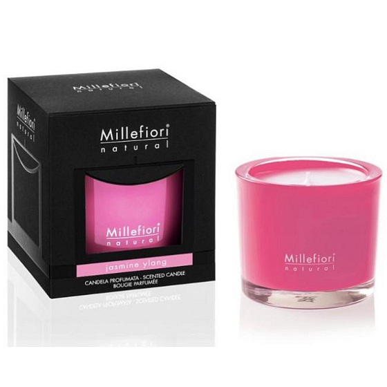 Millefiori Milano Natural Jasmine Ylang - Duftkerze mit Jasmin und Ylang brennt bis zu 60 Stunden 180 g