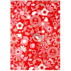 Ditipo Geschenkpapier 70 x 200 cm rote, weiß-rosa Motive