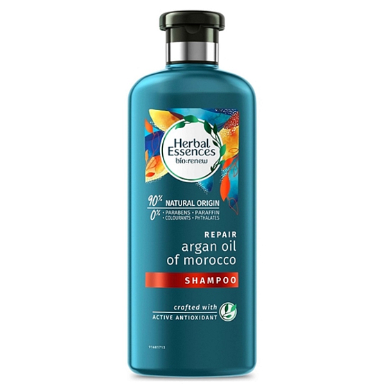 Herbal Essences Repair Argan Oil Shampoo mit Arganöl, hilft bei der Wiederherstellung der Haarglätte, ohne Parabene 400 ml