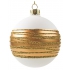 Weiße Glaskolben mit Goldstreifen, 8 cm, 6 Stück