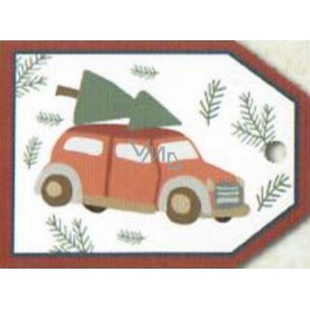 Nekupto Weihnachtsgeschenkkarten Auto mit einem Zweig 5,5 x 7,5 cm 6 Stück