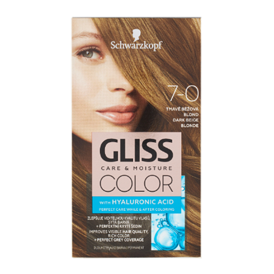 Schwarzkopf Gliss Farbe Haarfarbe 7-0 Dunkelbeige blond 2 x 60 ml