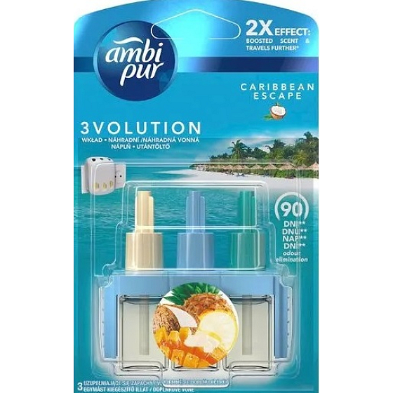 Ambi Pur 3 Volution Caribbean Escape 2x Effekt elektrische Lufterfrischer nachfüllen 3 x 20 ml