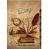 Ditipo Tagebuch Nostalgie Bücher, Brille, Uhr B5 17 x 24 cm