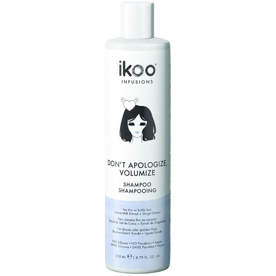 Ikoo Don´t Apologize volumize Shampoo für feines Haar und gespaltene Haarspitzen, um das Haarvolumen um 250 ml zu erhöhen